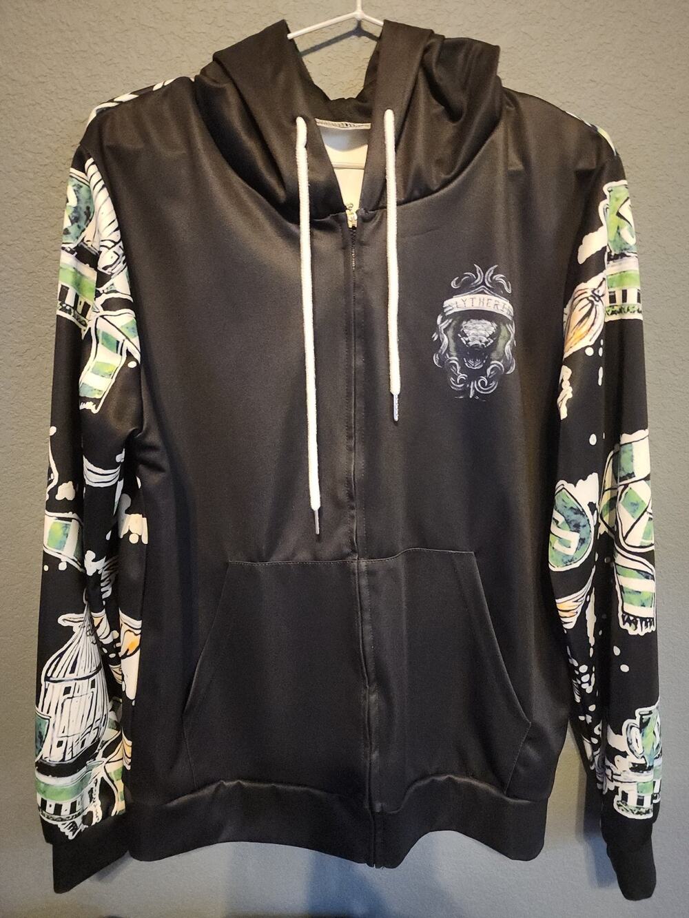 Harry Potter Slytherin Hogwarts Black Hoodie Green/black Medium